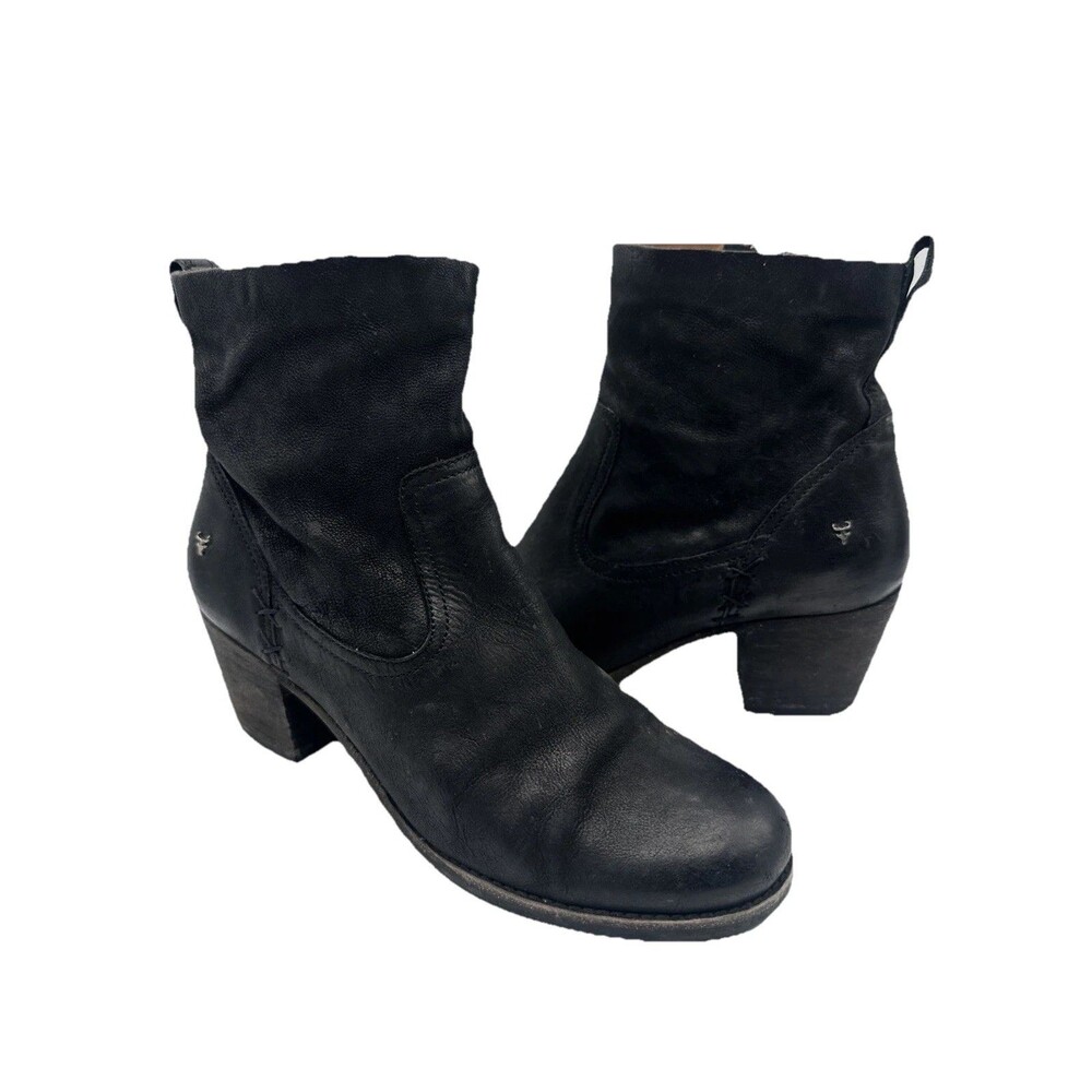 Trask Black leather 36-0828 booties sz 7